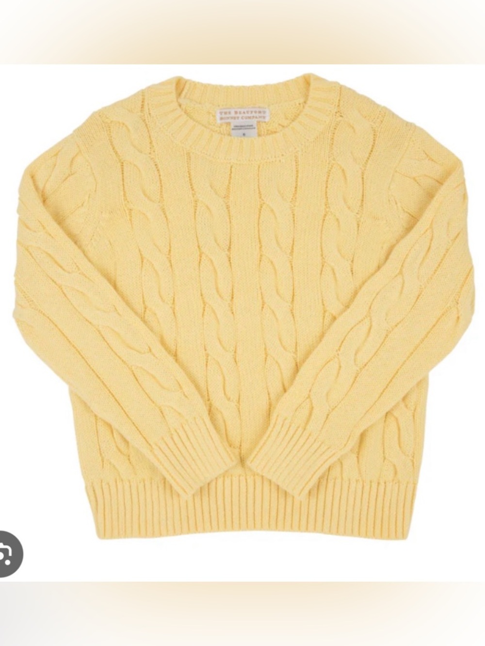 TBBC Unisex Crawford Crewneck - Bellport Butter Yellow, 4T NWOT